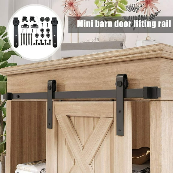 Hands DIY Sliding Barn Door Hardware Kit Smooth and Quiet Super Mini Barn Door Track Kit Durable Easy Assembly Door Panel Accessories for Cupboard TV Stand Closet Window