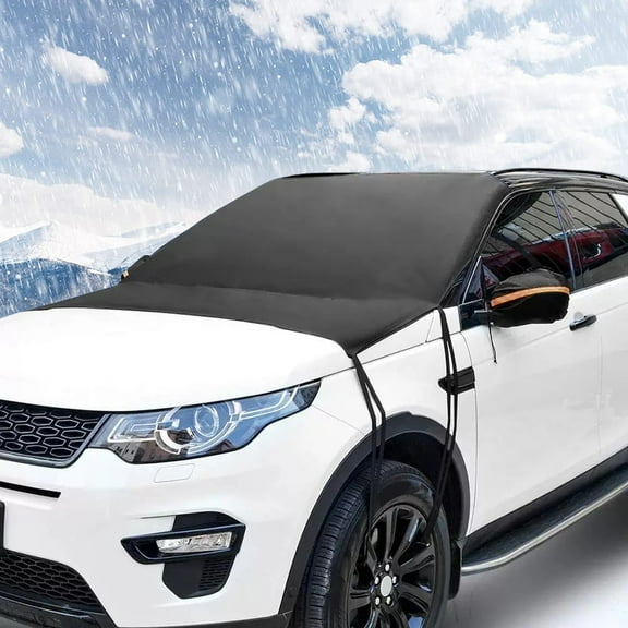Hands DIY Windshield Cover Double-Sided Shade for Snow & Sun Waterproof Windshield Snow Cover with Side Mirror Covers Anti-Theft Windshield Sun Shade