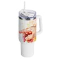 thumbnail image 1 of Hands Flowers 40 oz Tumbler with Handle Insulated&nbsp;Travel Mug&nbsp;Lid Straw Leak Proof Steel Vacuum Water Bottles Glasses Fits in Car Cup Holder, 1 of 7