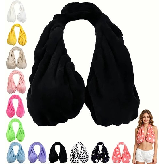Hands Free Adjustable Bra Towel for Women - Shower Towel Bra Wearable Quick Dry Wrap Around Bath Towel with Straps for Drying Off After Bath Beach Pool