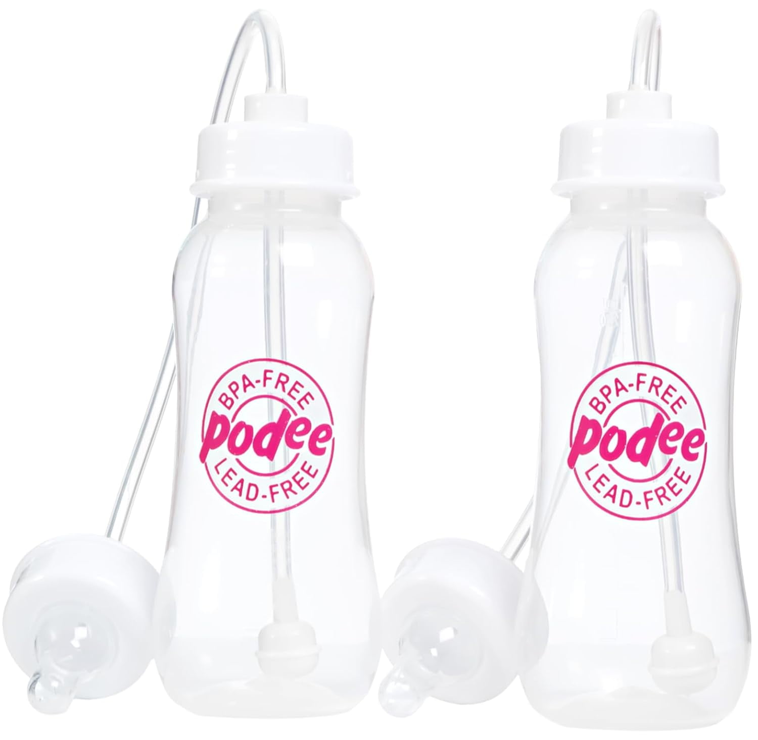 Podee Hands-Free Baby Bottle, Anti-Colic, Prevents Gas Reflux - Pink, 9 ...