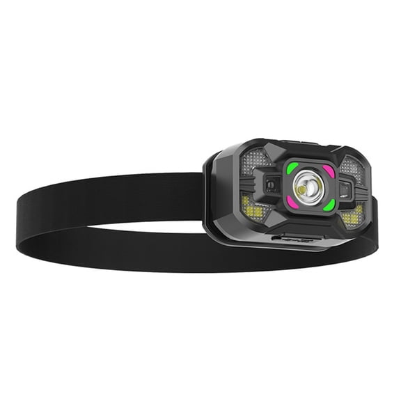 Hands Free Beam Headlamp ABS For Outdoor Activities Adjustable Brightness Secure Head Strap Gesture Sensing For Night Trekking