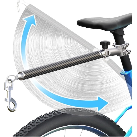 Hands-Free Bicycle Dog Leash for Cycling - 180 ° Rotating or Fixed Quick-Attach System, Built-in Shock-Absorbing Spring, Anti-Pull Design, Thick Steel Wire Rope 550 lbs