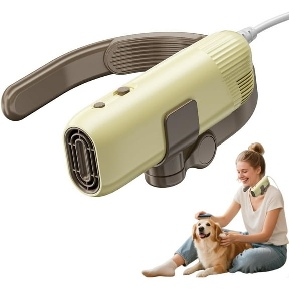 Newborn Hands-Free Pet Hair Dryer for Grooming,Blower Low Noise blower De Secar Perros with Adjustable Neck Hanger,Green