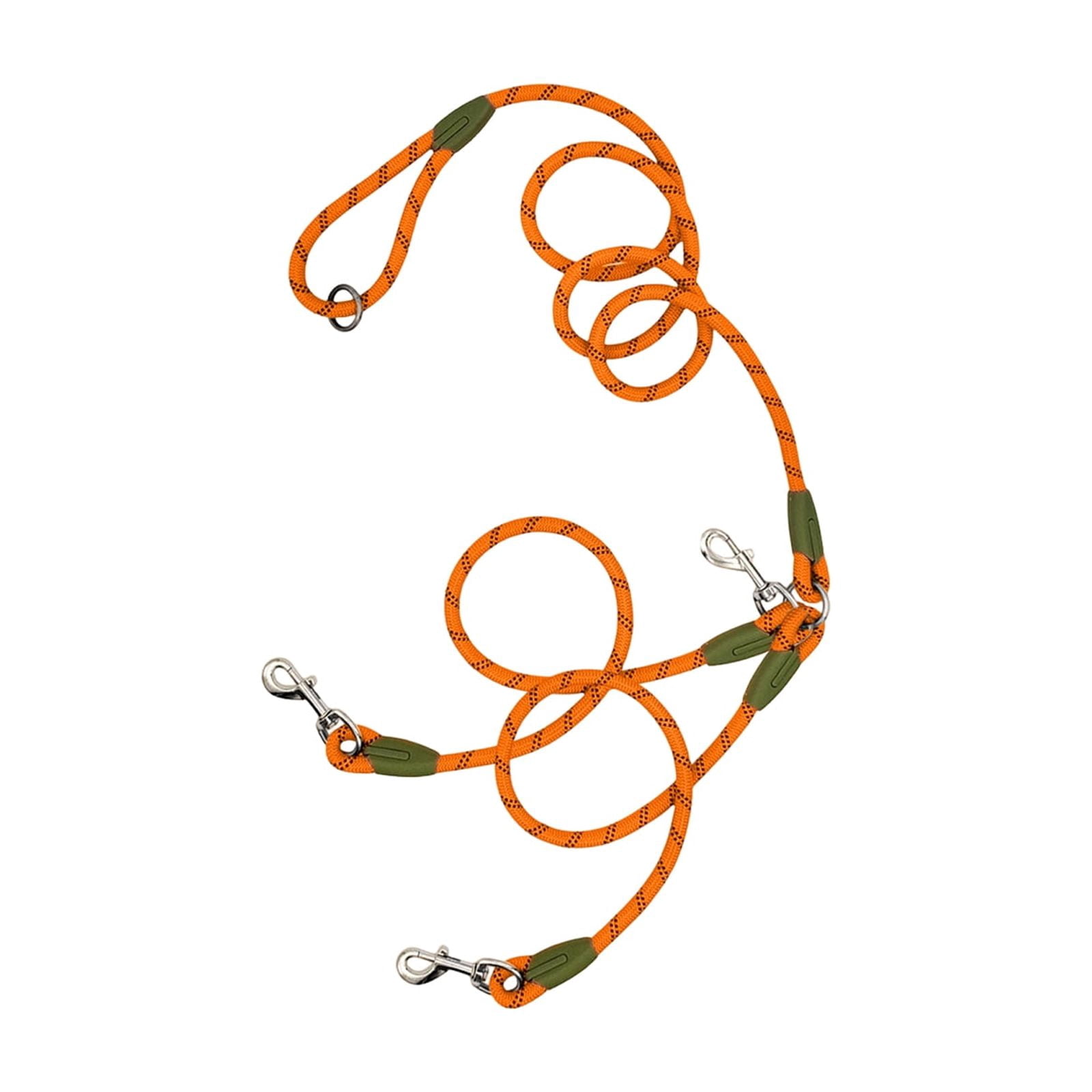 Hands Free Dog Leash for 2 Dogs, Reflective Double Dog Leash with Waist and Shoulder Strap, Nylon Walking Lead for Medium Large Dogs, Outdoor Training Running Hiking Leash, Orange