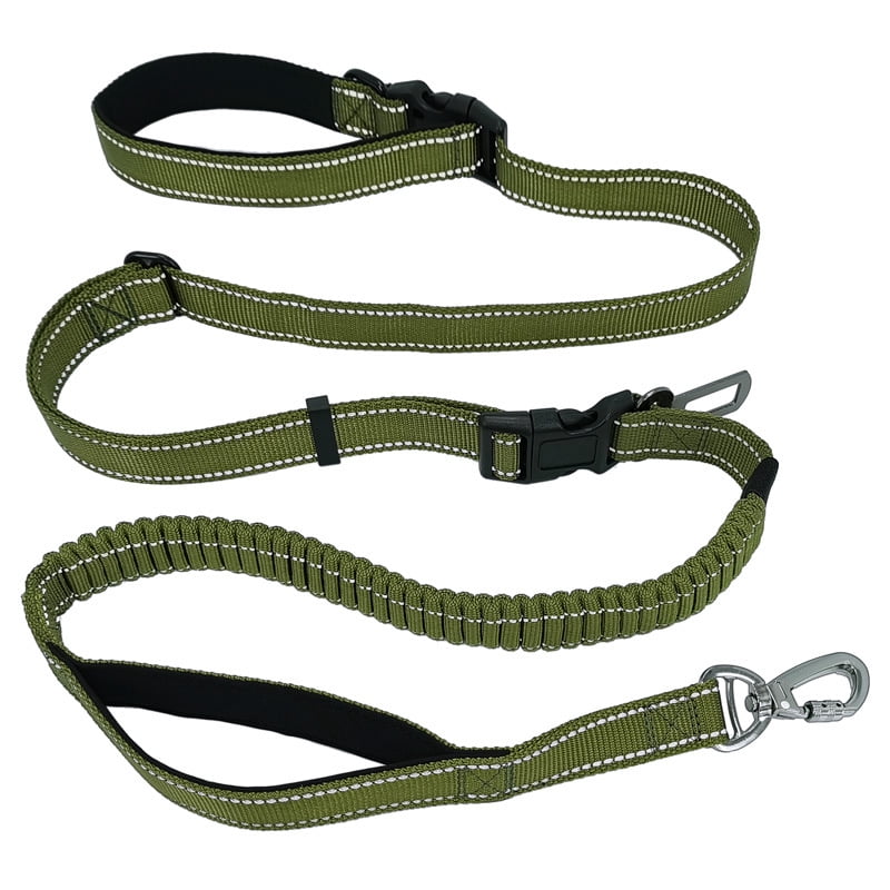 Hands Free Dog Leash 6 In 1 Waist Dog Lead Adjustable 8Ft Bungee Dog Leash With Nylon Double Handle For Walking/Running/Training