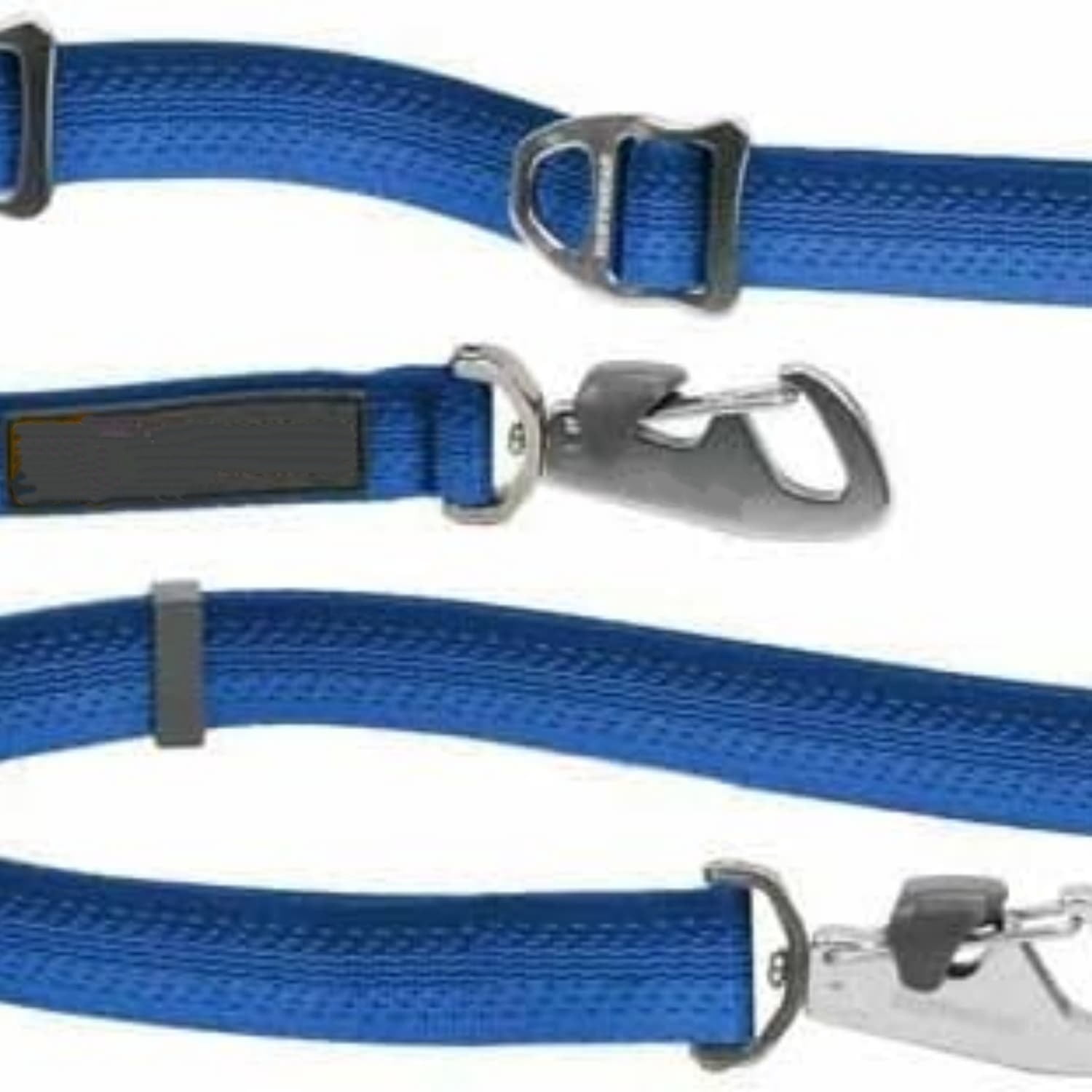 Hands‑Free Dog Leash, Adjustable 2.5–7 ft, Double‑Ended Lead with Lockable Crux Clips and Sliding V‑Rings, Waist‑Worn, Over‑Shoulder or Handheld, Blue Pool