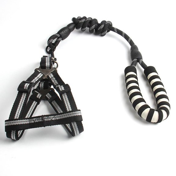 Hands Free Dog Leash, Hands Free Pet Leash for Walking Running Reflective Adjustable Nylon Waist Belt Dog Training Tractions Rope