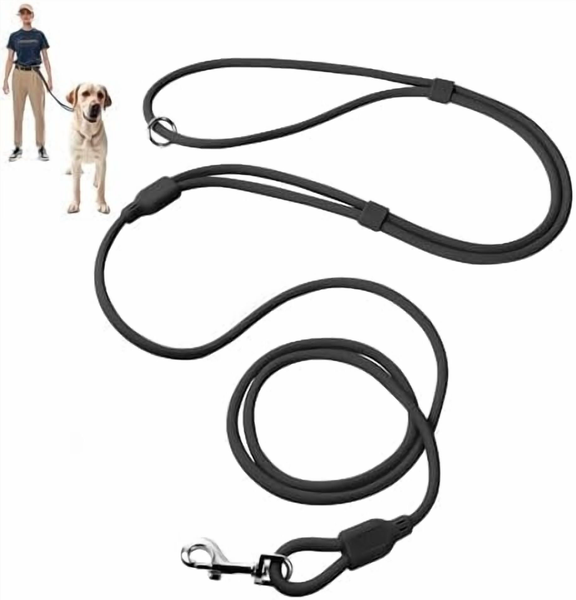 Hands Free Dog Leash for Large Dogs Heavy Duty, Adjustable Crossbody/Waist Leash for Small/Medium/Large Dogs, Waterproof Hands-Free Dog Leashes for Running, Walking & Training(L, Black)