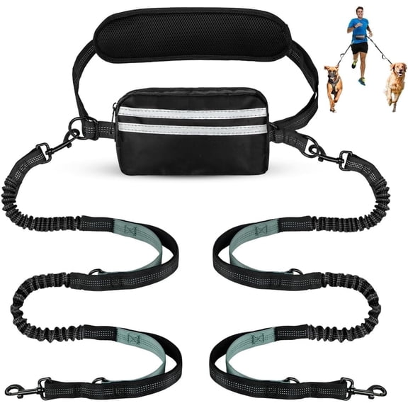 Hands Free Dog Leash, Waist Leash for Dog Walking 2 Dogs, for Medium and Large Dogs, Dog Walking Accessories