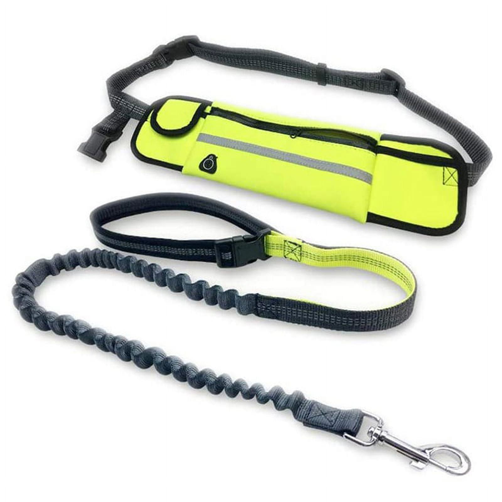 View of Hands Free Dog Running Leash with Zipper Pouch, Elastic Bungees ...