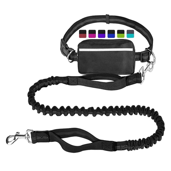 Hands-Free Dog Running Leash with Reflective Sports Rope and Waist Pack for Outdoor Jogging Fitness Training