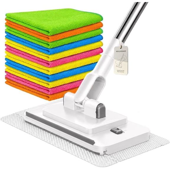 Hands-Free Flat Mop One-Click Release Multi Floor Cleaner Shark Grip Reusable Pads 43.4 Inch Squeegee