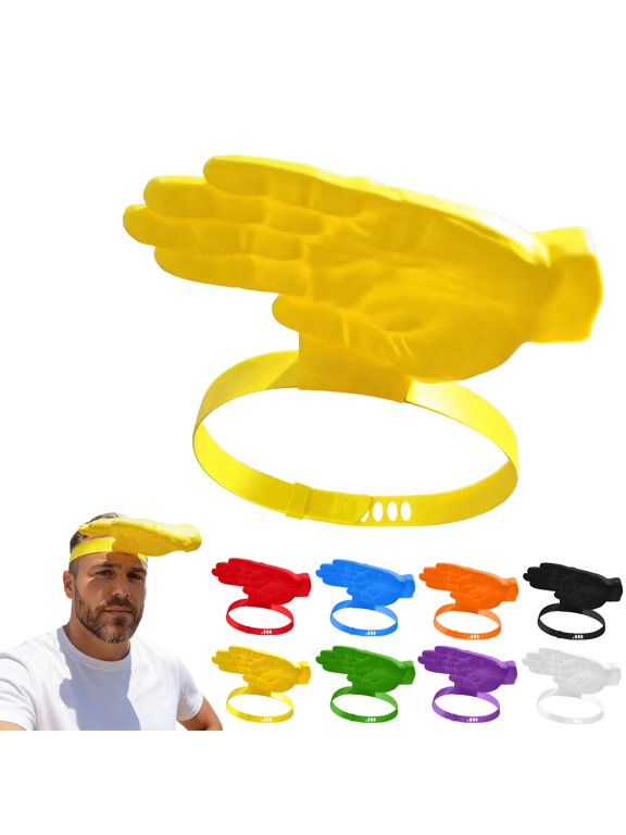 Hands Free Hand Shade Hat Palm Shaped Sun Visor With Adjustable Headband Funny 3D Visor Hand Shadow Hat Fun Sun Visor Palm Sized Sun Hat for Outdoor Activities