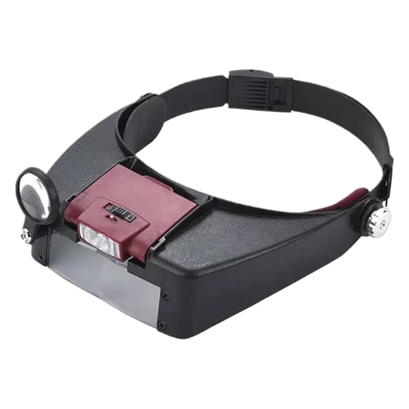 Hands-Free Headband Magnifier with Led Lights, Lightweight Eyewear for Reading, Crafting, Repair Work, Embroidery, And Detailed Hobby Projects Harlik