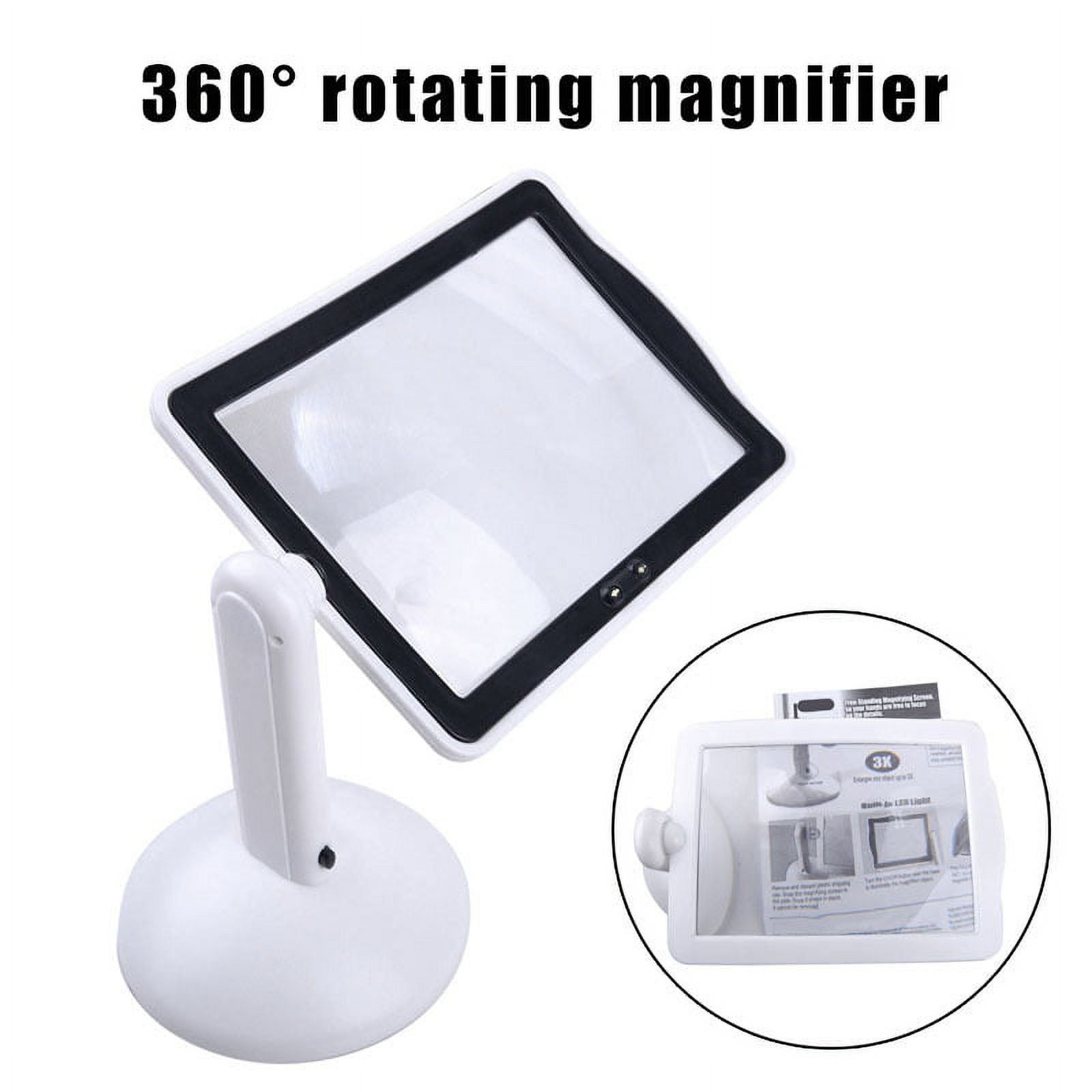 HandsFree LED Magnifier 3X FreeStanding Magnifying Screen with Light
