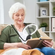 Hands Free Magnifying Glass with Light for Close Work, Reading, Sewing, Knitting, Magnifier for Seniors & Low Vision