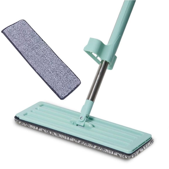 Hands-Free Microfiber Flat Mop with Washable Pads for Floor Cleaning, 50 Inch Extendable Handle, Wet & Dry Use for Hardwood & Tile