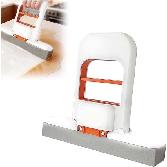Hands-Free Mini Mop Snap Grip Self-Squeeze with Foldable Compact Design, Portable Small Mop for Multi-Surface Cleaning in Small Spaces