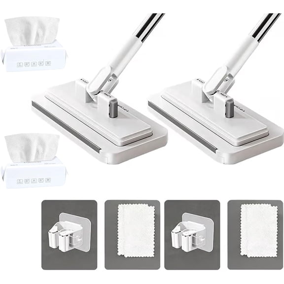 Hands Free Multi Purpose Flat Mop, Hands Free Flat Mops One Click, Snap Grip Mini Mops, Lightweight with 360° Swivel Head for Floors, Under Furniture, Kitchens & Bathrooms