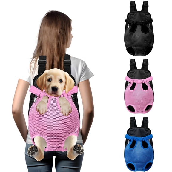 Hands-Free Pet Carrier Backpack for Dogs and Cats - Comfortable Adjustable Legs Carrier - Easy-Fit Design - Perfect for Traveling,Hiking and Camping - Small and Medium Pets (Pink,Medium)