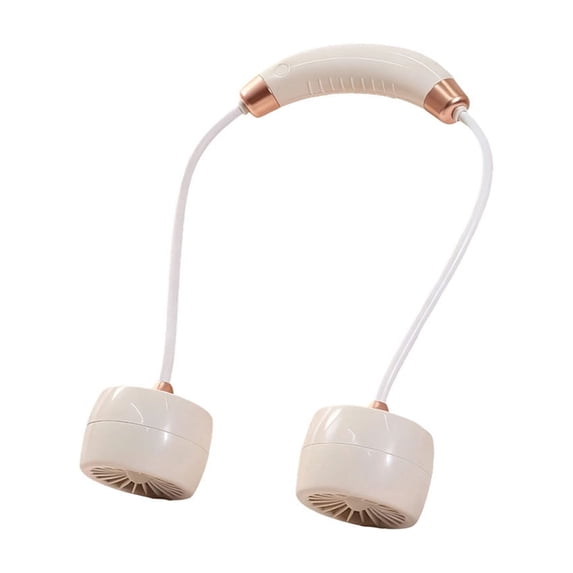 Hands Free Portable Neck Fan USB Rechargeable with Adjustable Flexible Hose and 3 Speed Wind, Ultra Quiet Lightweight Wearable Design for Office Travel Outdoor Activity,White