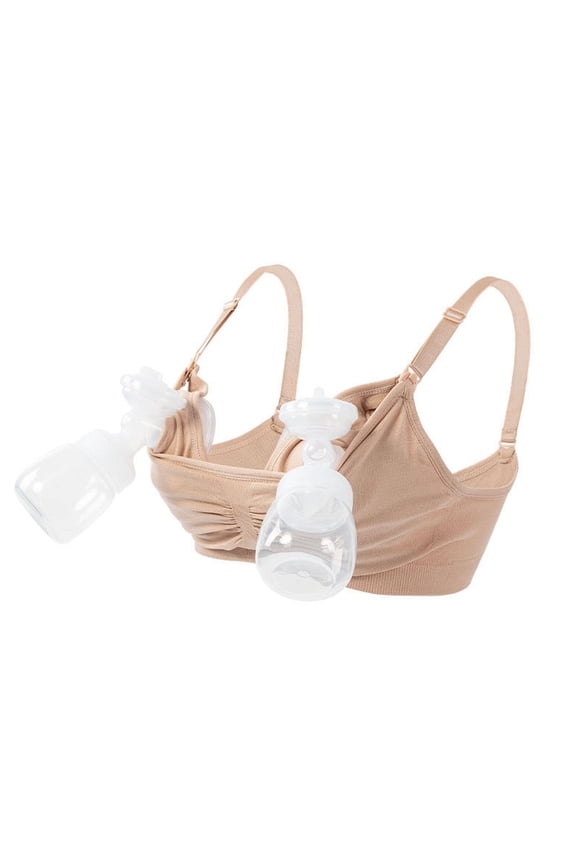 Hands Free Pumping Bra - Comfortable Breathable Nursing Bra U Shape Bra Extender Adjustable Straps Compatible with All Breast Pumps Easy to Clean for Postpartum Breastfeeding Use