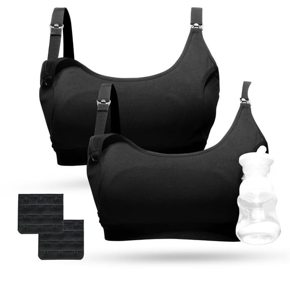 Hands Free Pumping Bra, Momcozy Adjustable Breast-Pump Holding and Nursing Bra, 2 Pack
