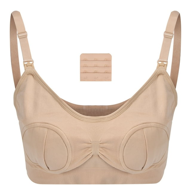 Hands Free Pumping Bra Wireless Nursing Bra Breastfeeding Women Underwear BraSkin Color S