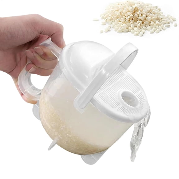 Hands-Free Rice Washer Strainer Basket, Quick Cleaning Kitchen Equipment, Portable Drainage Tool for Home Cooking Meal Prep