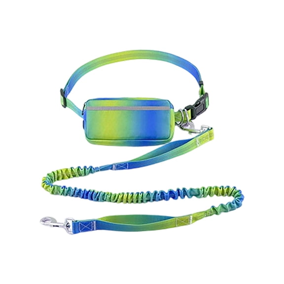 Hands-Free Running Waist Leash with Belt Pack, Adjustable Bungee Dog Leash for Jogging Cycling & Training, Reflective Pet Lead