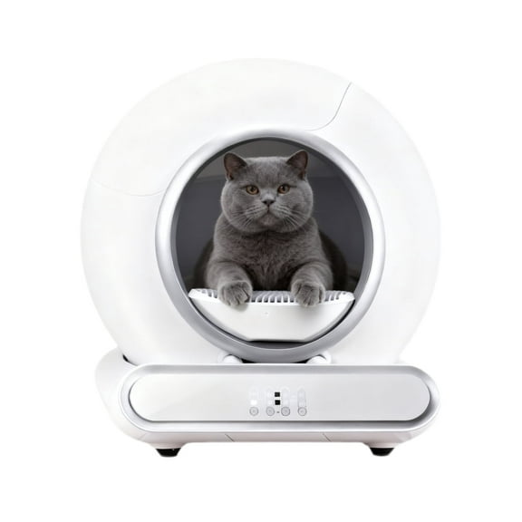 Hands-Free Self Cleaning Cat Litter Box, APP Remote Control, Advanced Safety Protection & Odor Elimination for Multiple Cats, with Garbage Bags