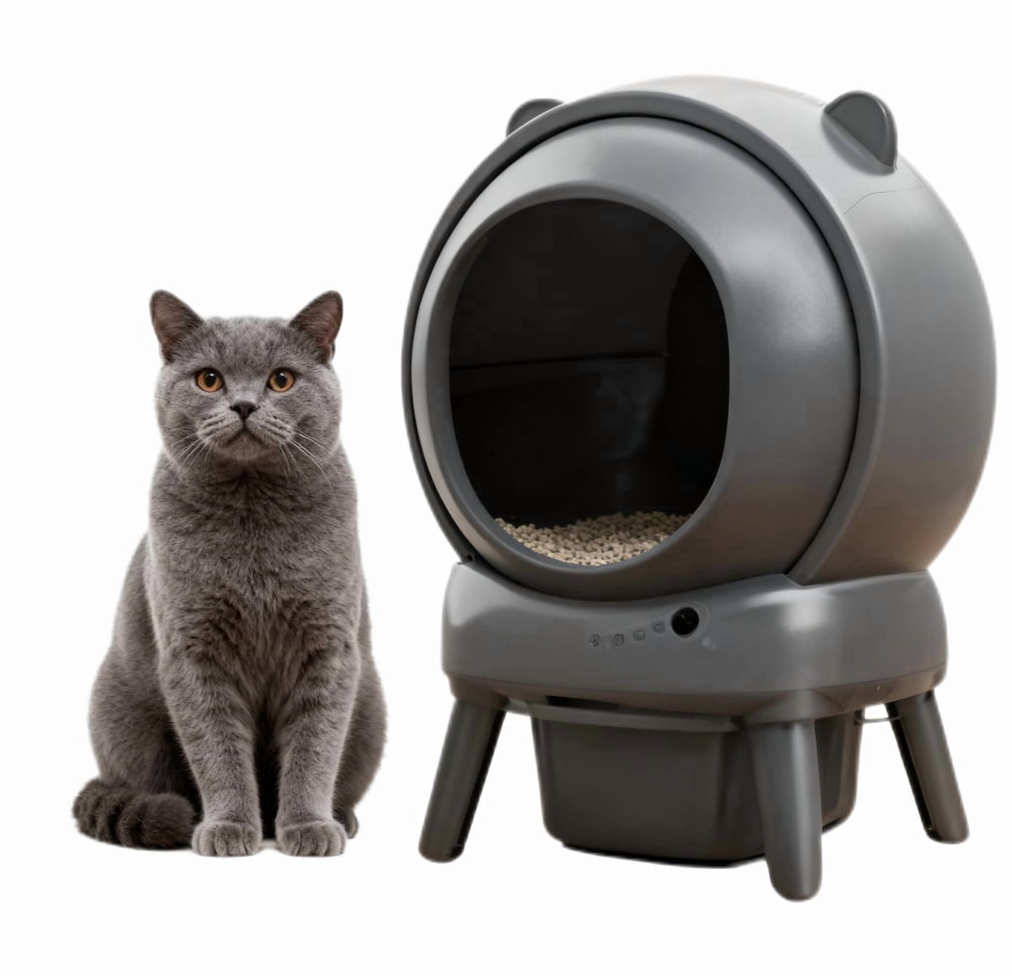 Hands-Free Self Cleaning Litter Box for Multiple Cats, 100L+15L Large Capacity with Safety Protection & App Control, Includes Garbage Bags & Mat