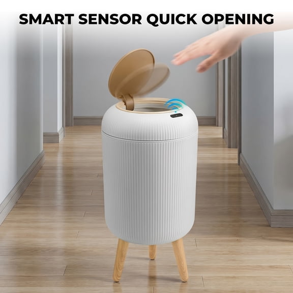 Hands-Free Smart Garbage Bin, Motion Sensor Automatic Trash Can Featuring Built-In Trash Compactor, Versatile Waste Storage for Indoor Rooms and Outdoor Areas