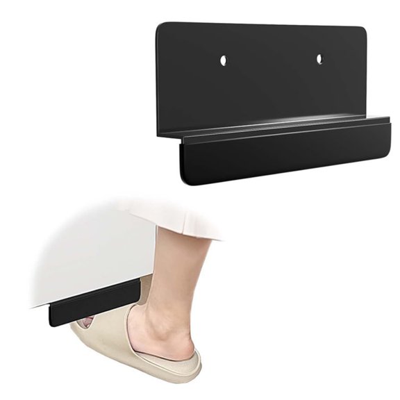 Hands-Free Trash Cabinet Foot Handle - No Drill Stainless Steel Toe Kick Pull for Kitchen Drawers & Lower Cabinets, Hygienic Foot Opener for Full Overlay Doors & Bathroom Vanities