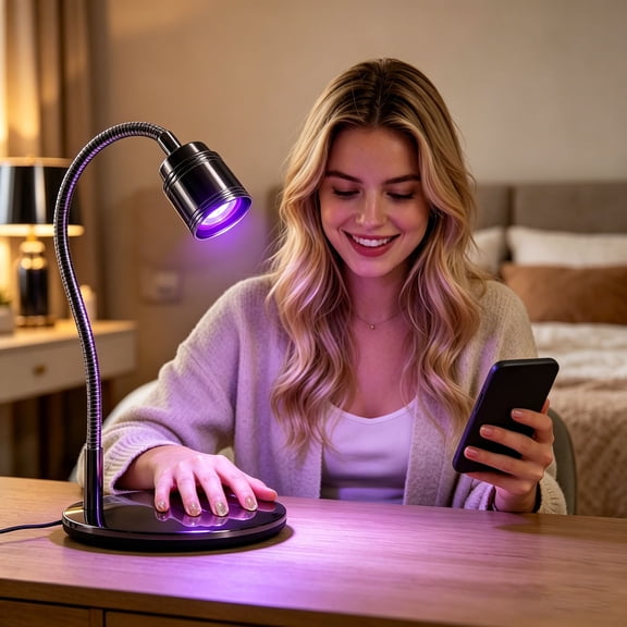 Hands-Free UV LED Nail Lamp, Flexible Gooseneck Gel Curing Light, Nail Art Tools, Gel Polish Dryer, for Nail Extensions, 8 Inch USB Powered(Black)