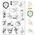 thumbnail image 1 of Hands Gesture Clear Rubber Stamp Vintage Retro Transparent Silicone Seals Stamp for Journaling Card Making DIY Scrapbooking Handmade Photo Album Notebook 6.3 x 4.3inch, 1 of 9