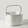 thumbnail image 1 of Hands Held Bath Basket, Bathroom Wash And Storage Basket, Luxury Square Drainage Bath Basket, Wet Dry Separation, Breathable Hollow, Thickened Material, 1 of 6