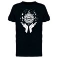 thumbnail image 1 of Hands Holding Compass On Cosmos  T-Shirt Men -Image by Shutterstock, Male 3X-Large, 1 of 2