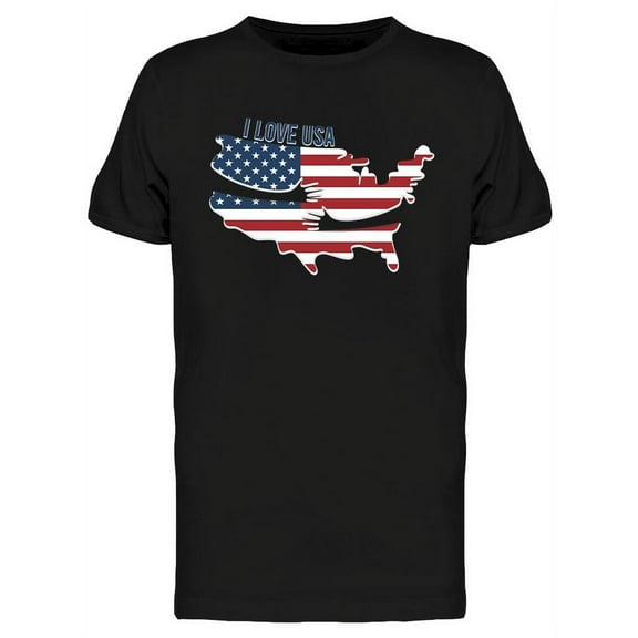 Hands Hugs Usa Map T-Shirt Men -Image by Shutterstock, Male 3X-Large