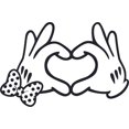 thumbnail image 1 of Hands Love Cartoon Design Customized Name Wall Decal - Custom Vinyl Wall Art - Personalized Name - Baby Girls Boys Bedroom Wall Decal Room Decor Wall Sticker Decoration Size (30x27 inch), 1 of 1