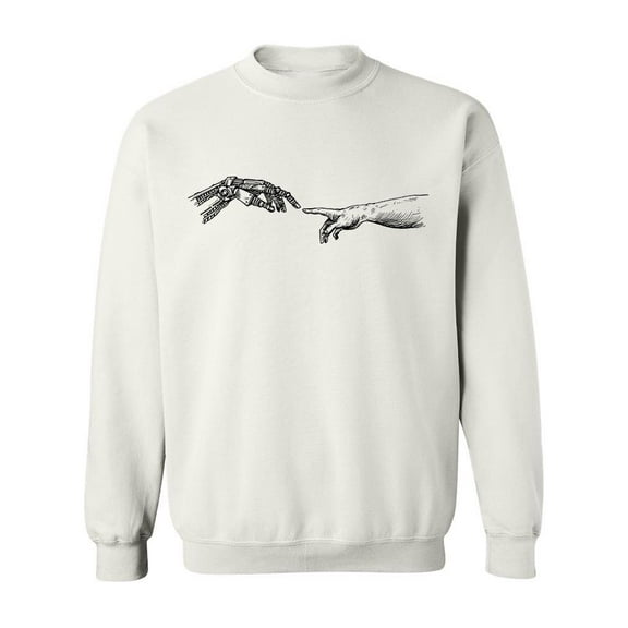Hands Of Robot And Human Sketch Sweatshirt Men -Image by Shutterstock, Male Medium