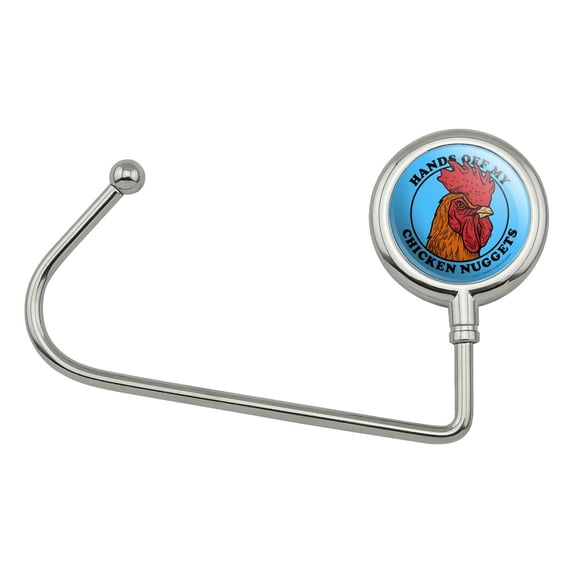 Hands Off My Chicken Nuggets Funny Humor Purse Bag Hanger Holder Hook