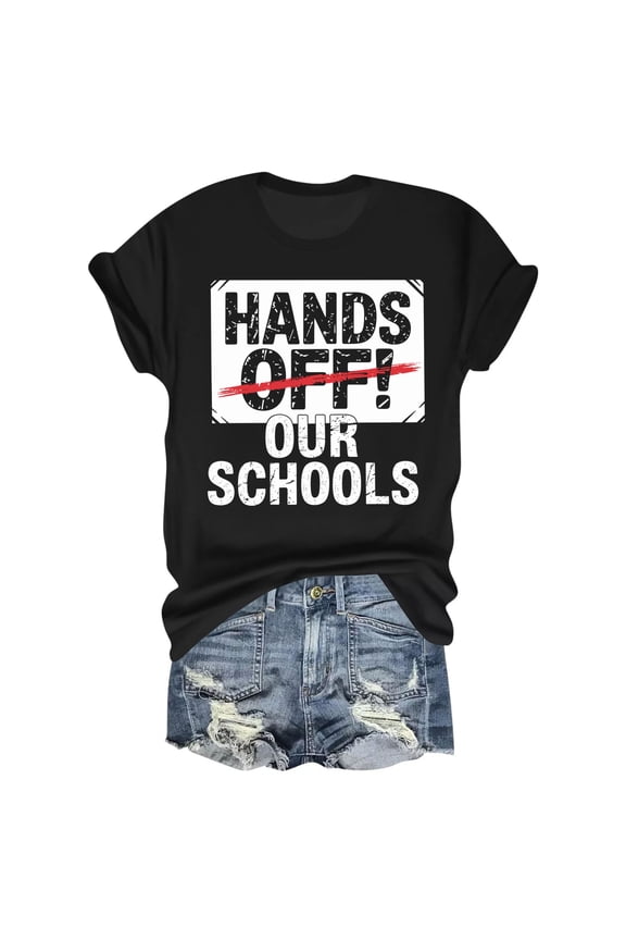 Hands Off Our Schools Protest Heavy Cotton T-Shirt