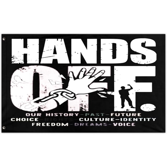 Hands Off Protest Double-layer Flags For Room Cool Tapestry For College Dorm Outdoor Banner For Room 3x5 Ft, Retirement(90X150 cm)