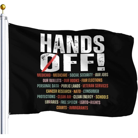 Hands Off Protest Social Security And Medicare Protest Flags For Living Room