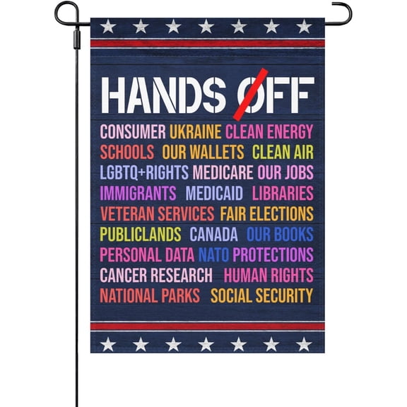 Hands Off Protest Social Security And Medicare Protest Garden Flag One Size Double Sided, HouseFlag