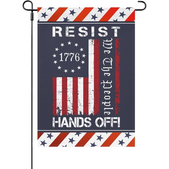 Hands Off Protest Social Security And Medicare Protest Garden Flag One Size Double Sided, PoolFlag