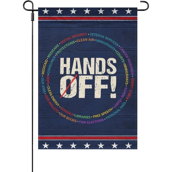 Hands Off Protest Social Security And Medicare Protest House Flags One SizeDouble SidedHouseFlag