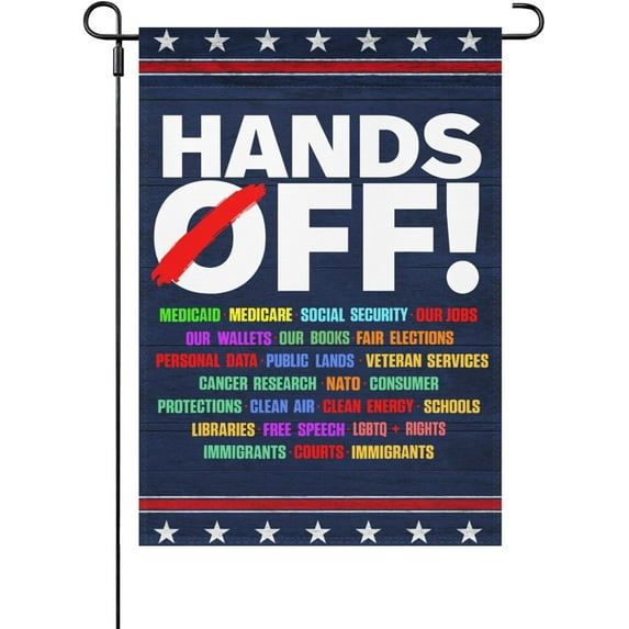 Hands Off Protest Social Security And Medicare Protest Outdoor Flags One Size Double SidedOne SizeRusticFlags
